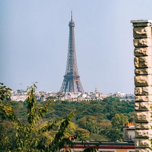 The Eiffel Tower seen from the top of Suresnes